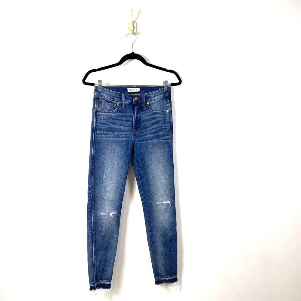Madewell Women's 9-Inch High-Rise Skinny Ripped & Repaired York Denim Jeans 27 - Picture 2 of 11